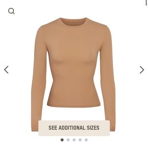 SKIMS fits everybody long sleeve t-shirt SIZE XS COLOR SIENNA
